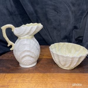 Belleek Neptune Cream and Surgar 4th Mark 1946-1955